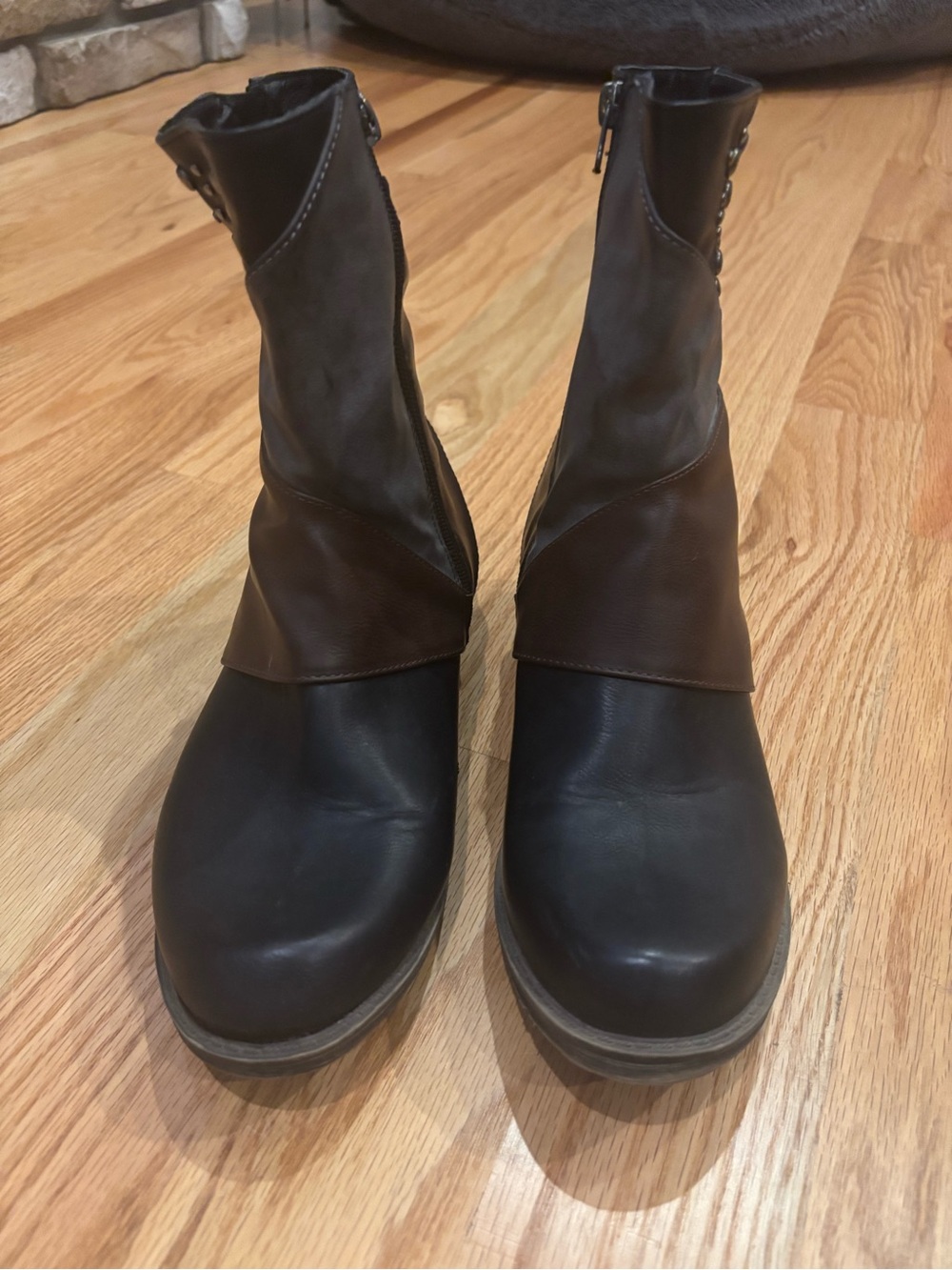 Women’s Black brown gray Ankle Boots - Sleek Zip-Up Style